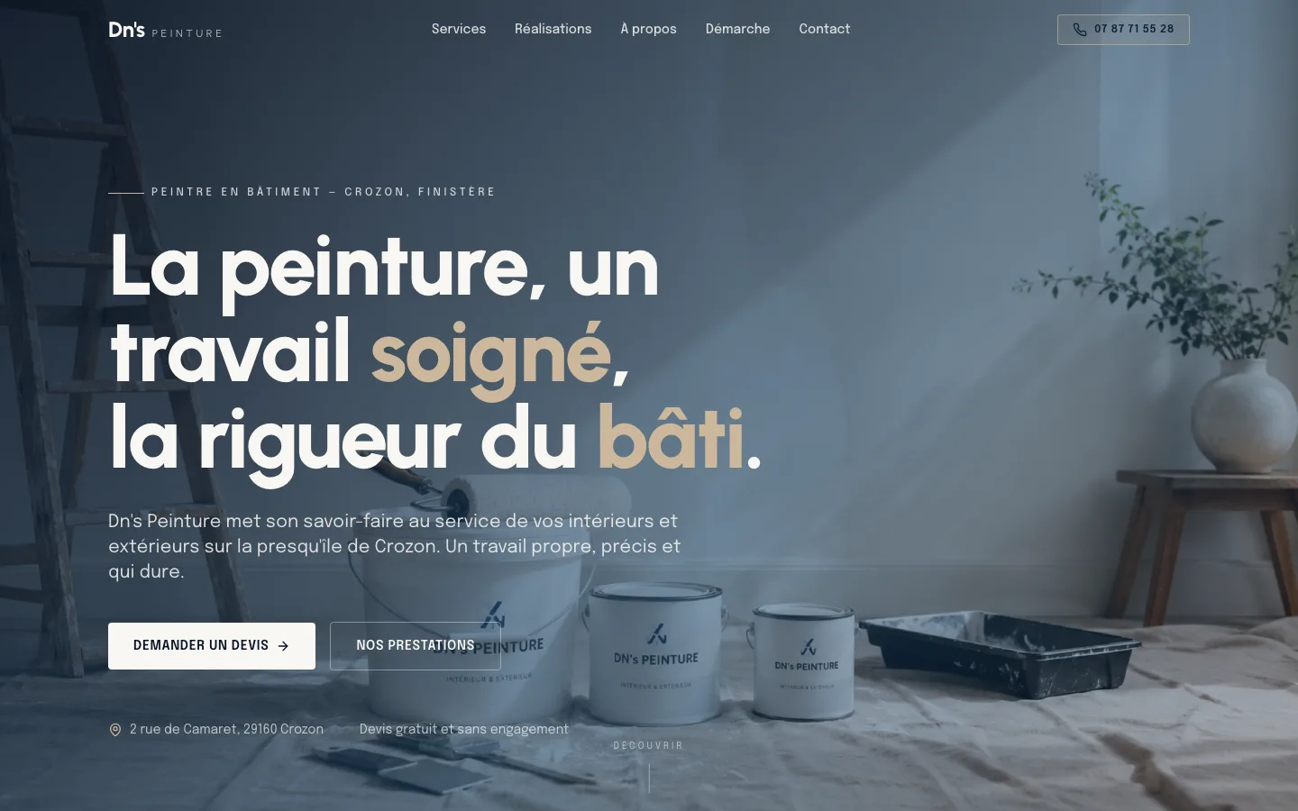 Site Dn's Peinture, réalisé par MOPALE